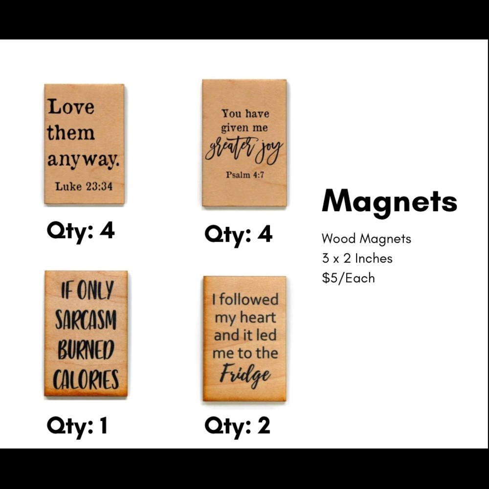 Wooden Magnets 2x3